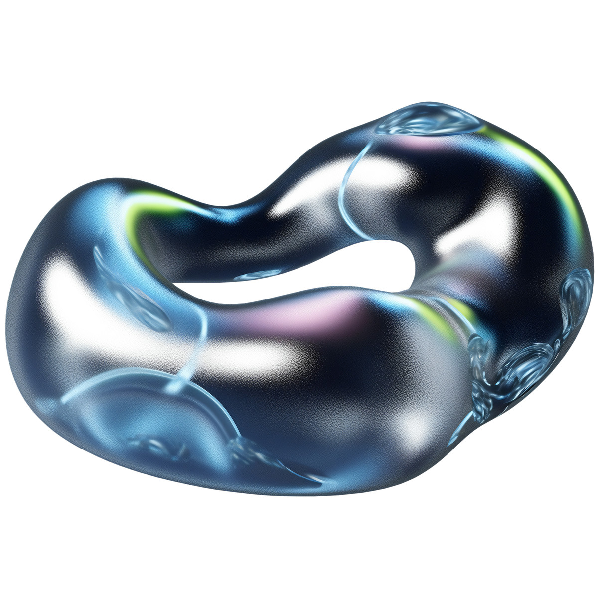 Metallic スタイルの 3D Liquid torus shape のイラストをPNG、SVG形式でダウンロード
