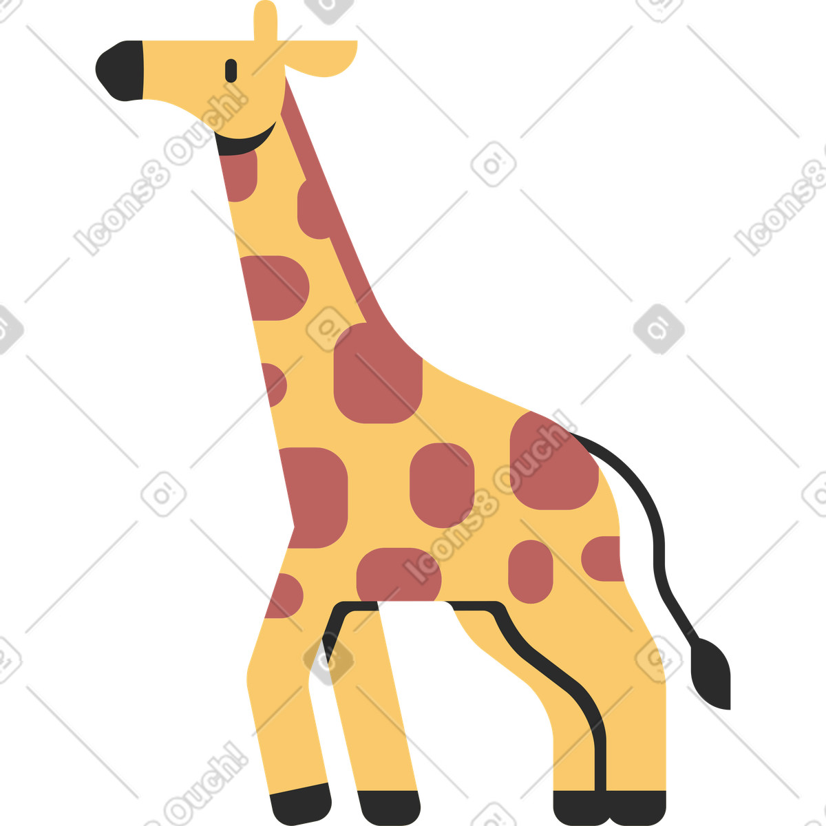 Giraffe illustration in Marginalia style download in PNG, SVG