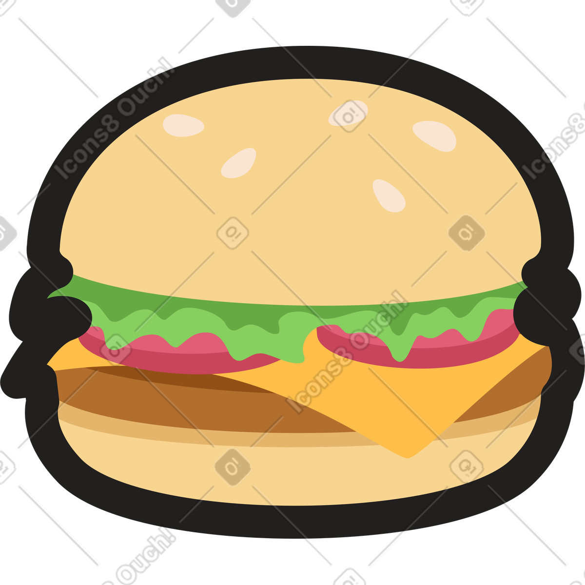 Illustration Hamburger dans le style Clipart à télécharger aux formats PNG, SVG