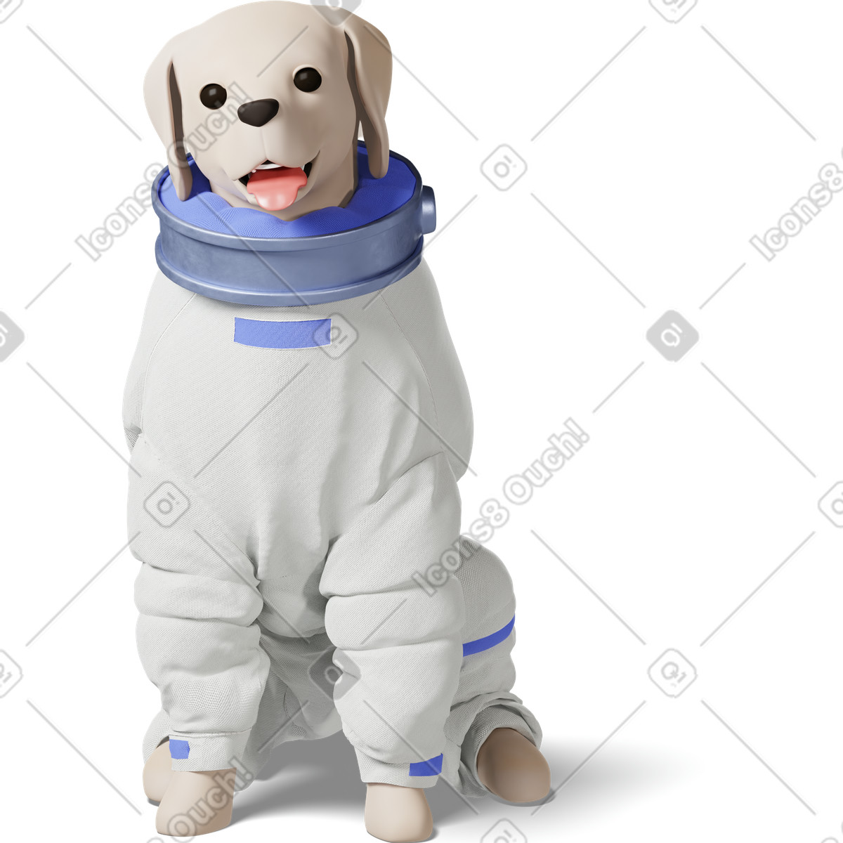Illustration Dog astronaut sitting dans le style 3D Business à télécharger aux formats PNG, SVG