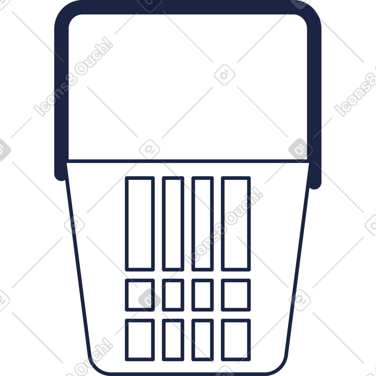 Cestino del supermercato illustrazione in stile Urban Line scarica in PNG, SVG