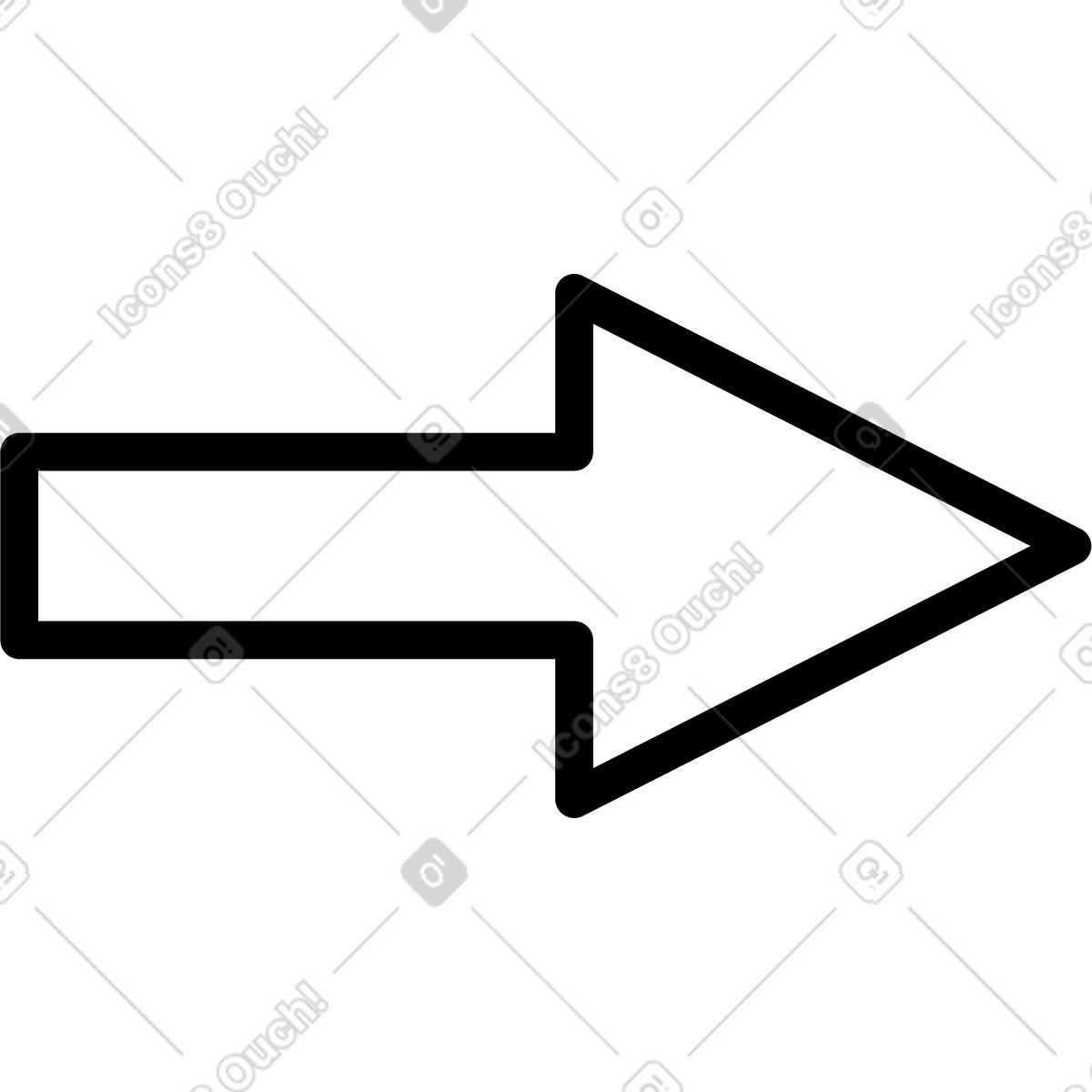 Arrow pointing to the right illustration in Transistor style download in PNG, SVG