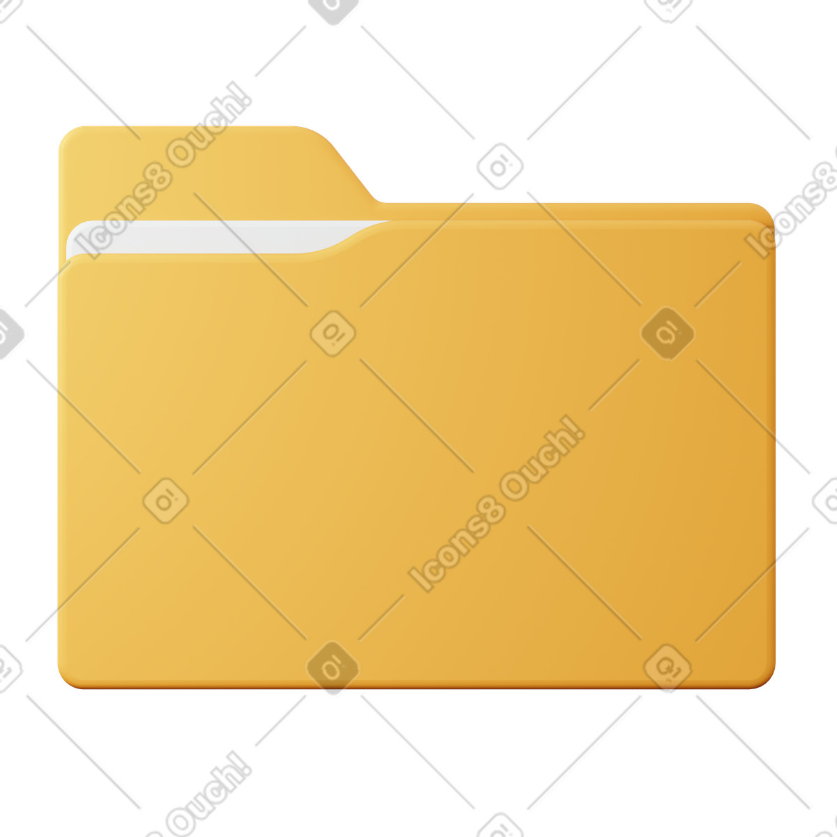 Yellow folder with documents illustration in PNG, SVG