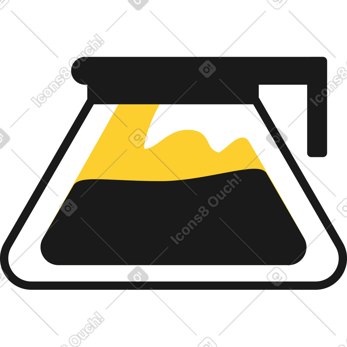 Coffee pot illustration in Taxi style download in PNG, SVG