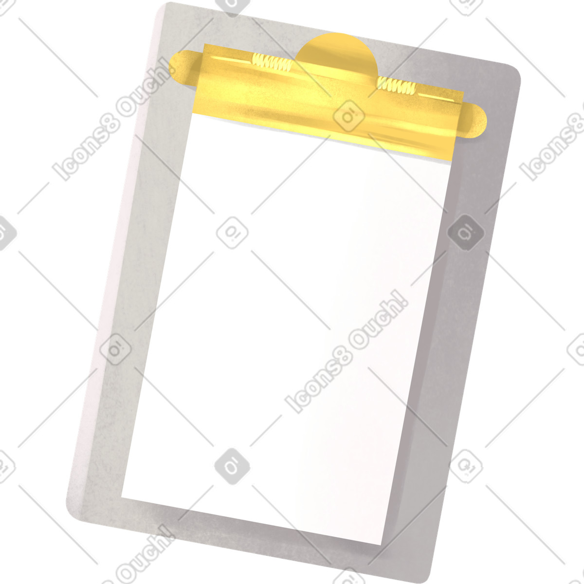 Tablet with gold clip illustrazione in stile Demure scarica in PNG, SVG