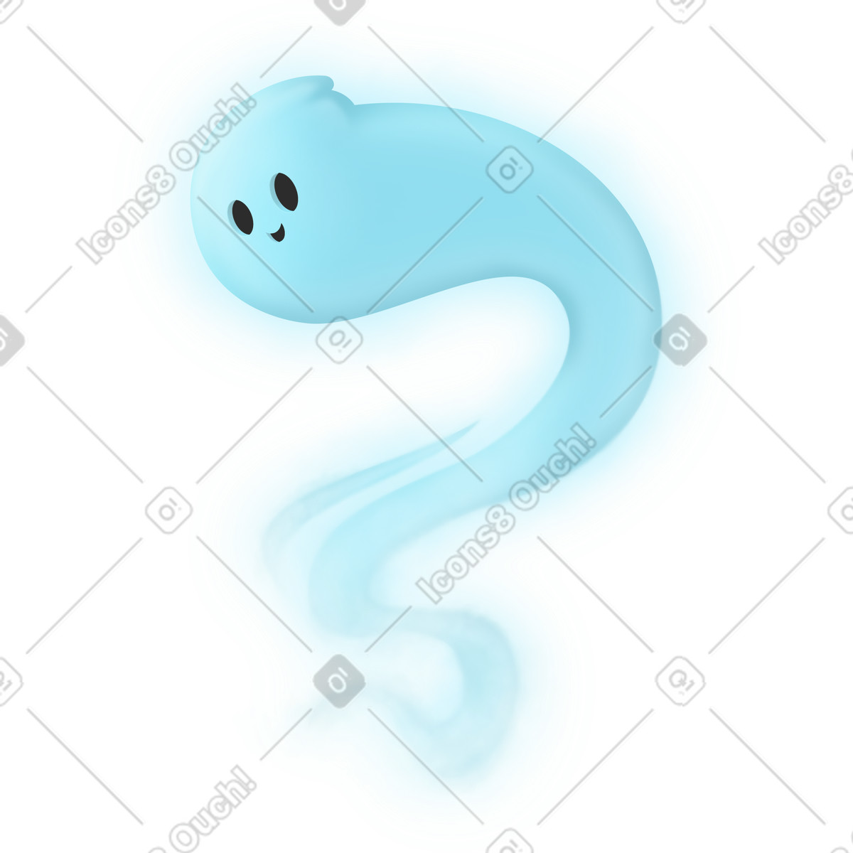 Ilustración Blue ghost en estilo Props a descargar en PNG y SVG