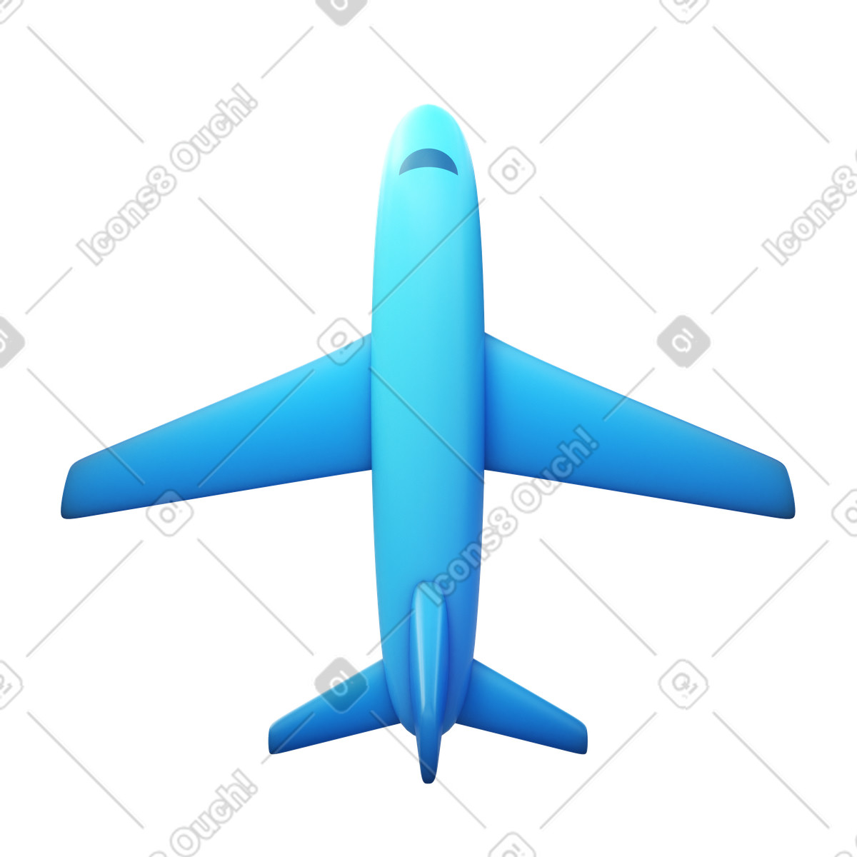 Airplane illustration in 3D Fluency style download in PNG, SVG