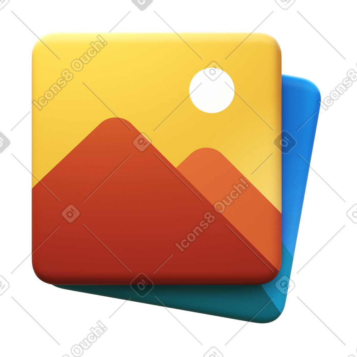 Photo gallery animated illustration in 3D Fluency style download in GIF, Lottie (JSON), AE