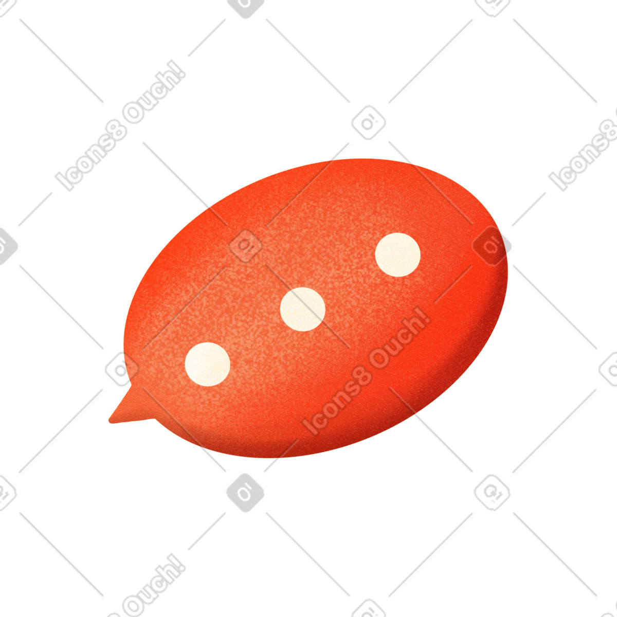 Red speech bubble with three dots illustration in Gleam style download in PNG, SVG