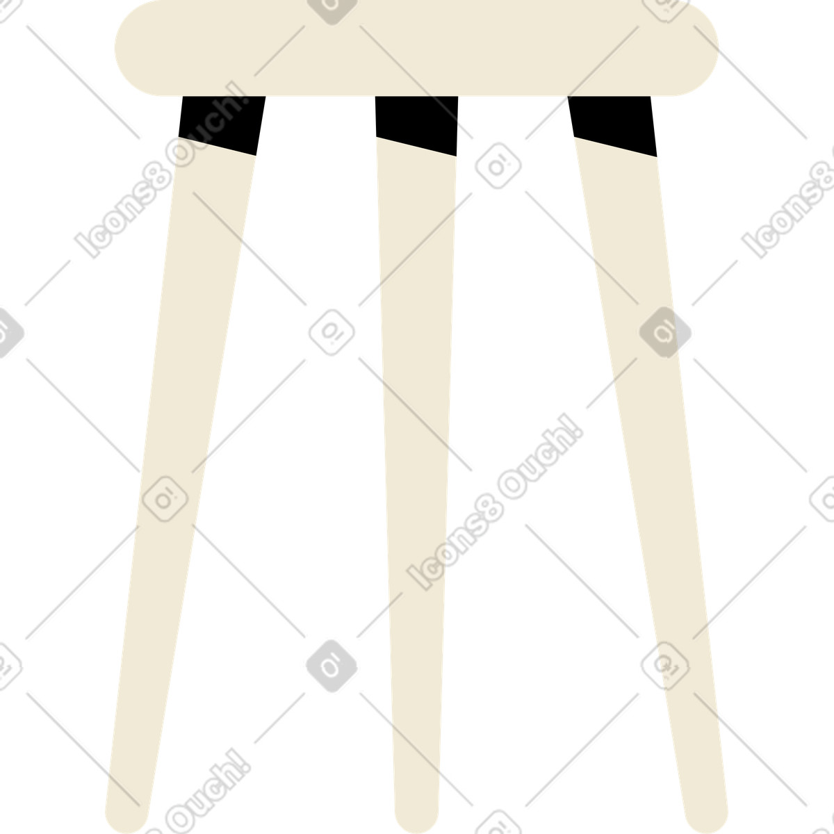 Stool illustration in Juicy style download in PNG, SVG