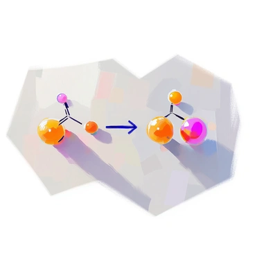Two pyruvate molecules are depicted at the end of a linear glycolysis sequence. Each pyruvate is represented as a small, round organic molecule, characterized by a central carbon atom bonded to a carbonyl group and a hydroxyl group. They are shown on a pale background that highlights their structural details. Alongside the pyruvate molecules, arrows indicate the flow of energy, representing the transformation that occurs during glycolysis. The entire scene is organized to clearly show the relationship between the molecules and the glycolysis process.