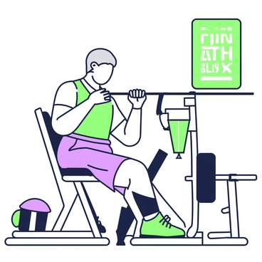 A senior citizen is seated at a gym, focusing intently while performing lat pulldowns. The individual has gray hair and is wearing a comfortable athletic outfit consisting of a short-sleeve shirt and elastic waist shorts. In front of them, the lat pulldown machine is equipped with a long bar that the senior is gripping with both hands. The person's posture is upright, exhibiting careful form as they pull the bar down toward their chest. Around them, gym equipment is visible, including weights and benches, contributing to the active environment. A motivational poster is mounted on the wall in the background, reinforcing a theme of health and fitness.