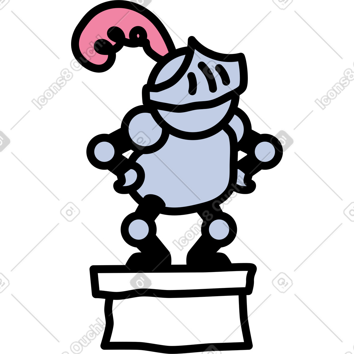 Knight figurine illustration in Notes style download in PNG, SVG