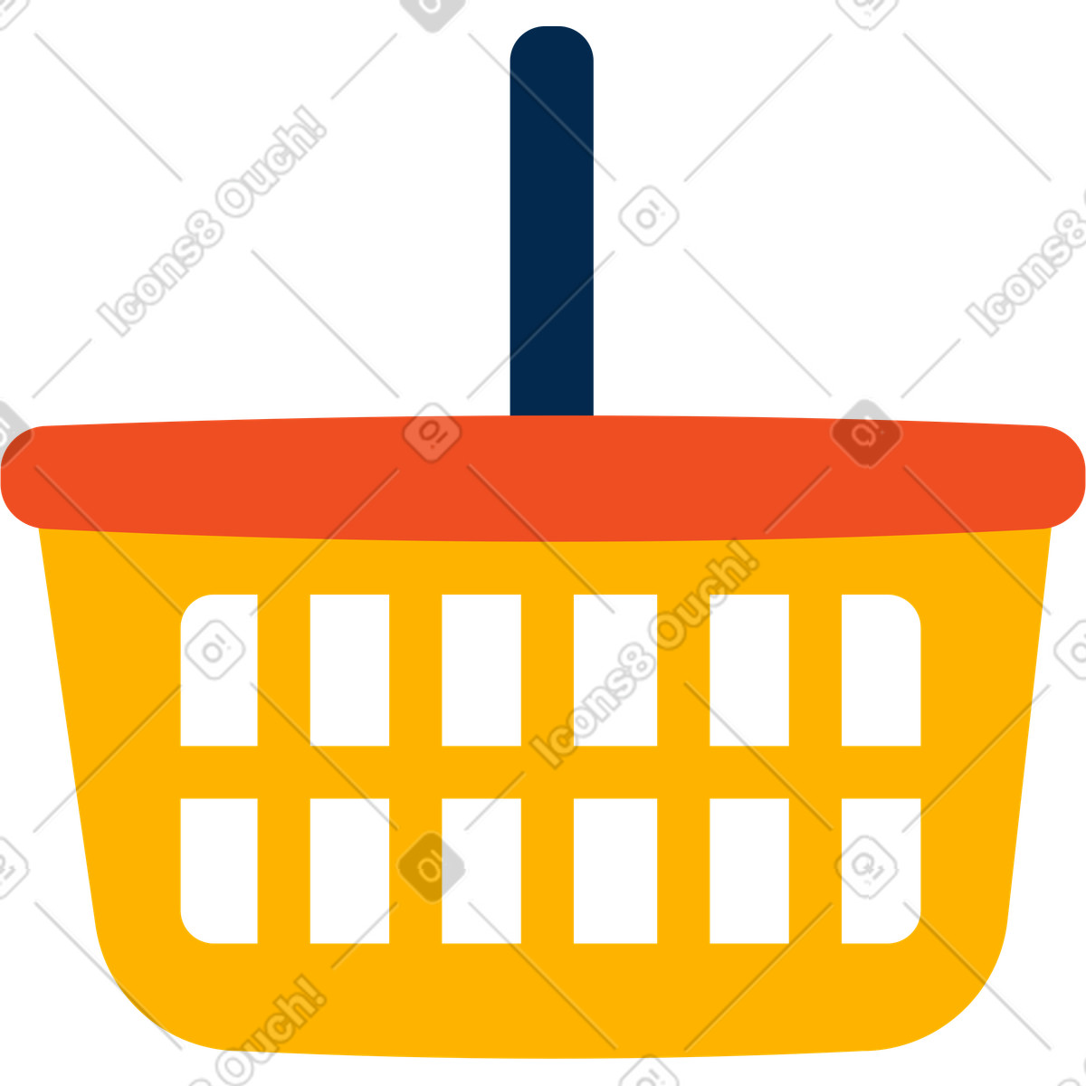 Basket illustration in Flame style download in PNG, SVG