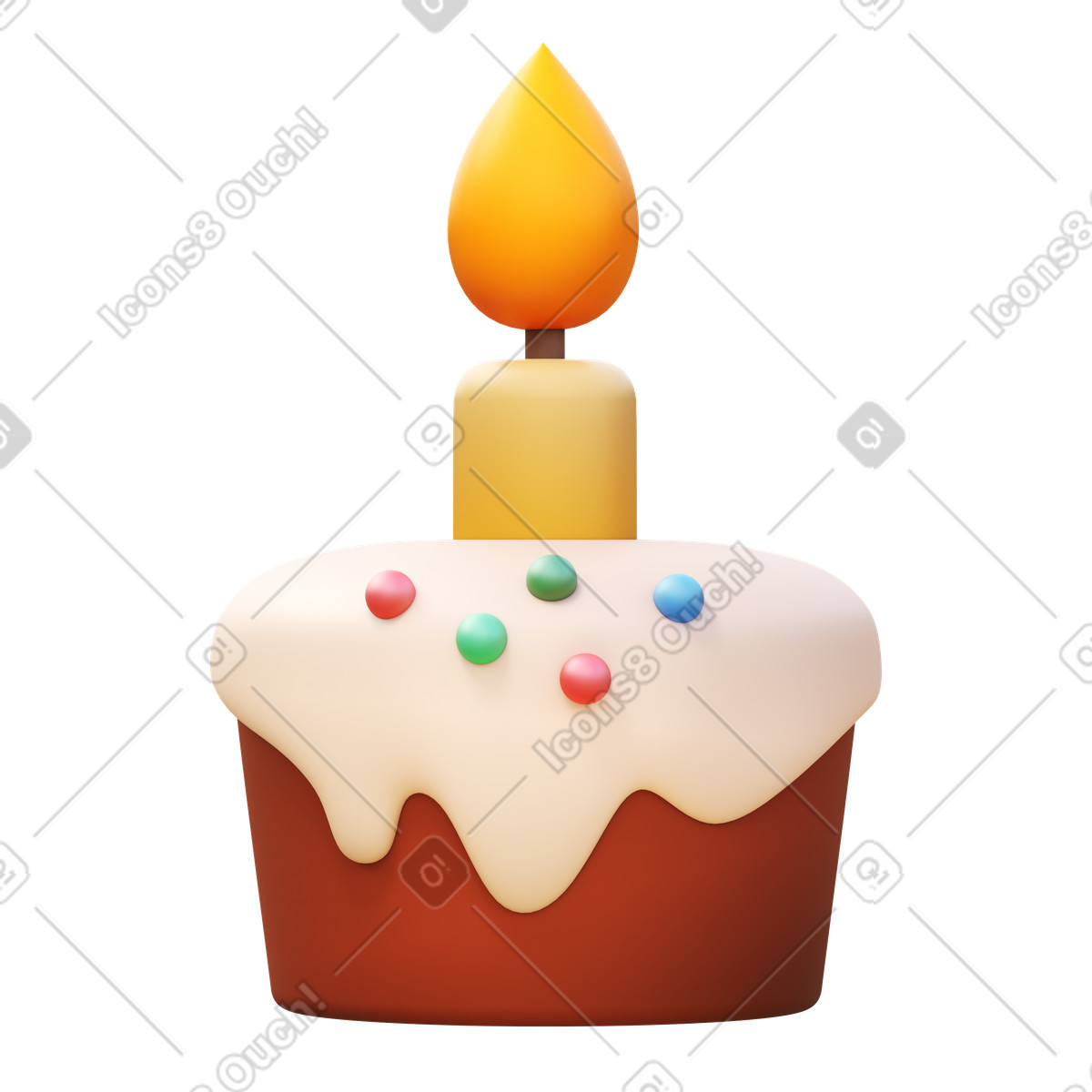 Cute cake-Illustration im 3D Fluency-Stil als Download in PNG, SVG