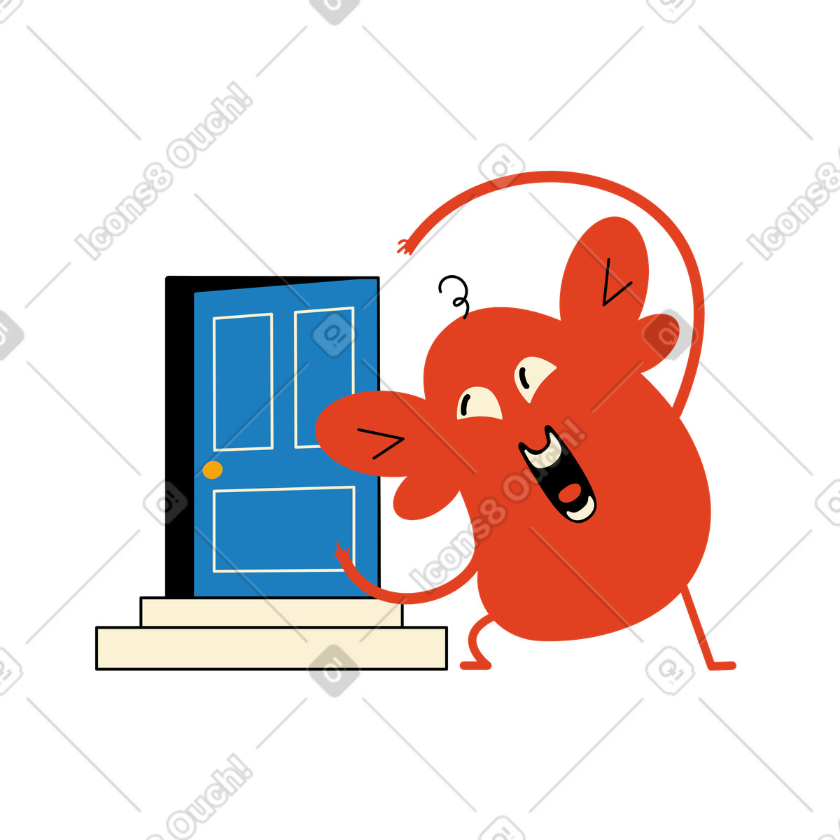 The character welcoming illustration in Jelly style download in PNG, SVG