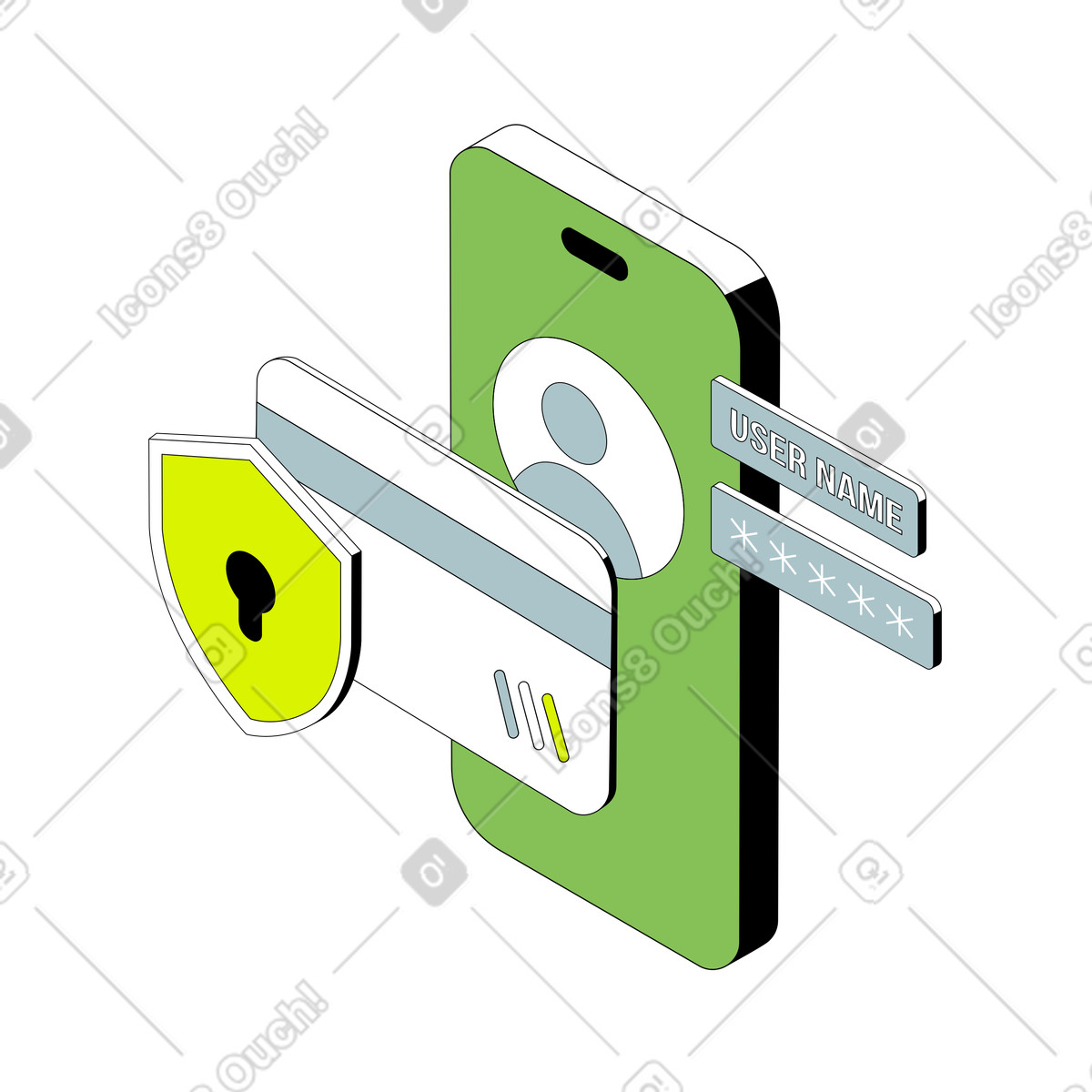 E-payment and digital wallet security illustration in PNG, SVG