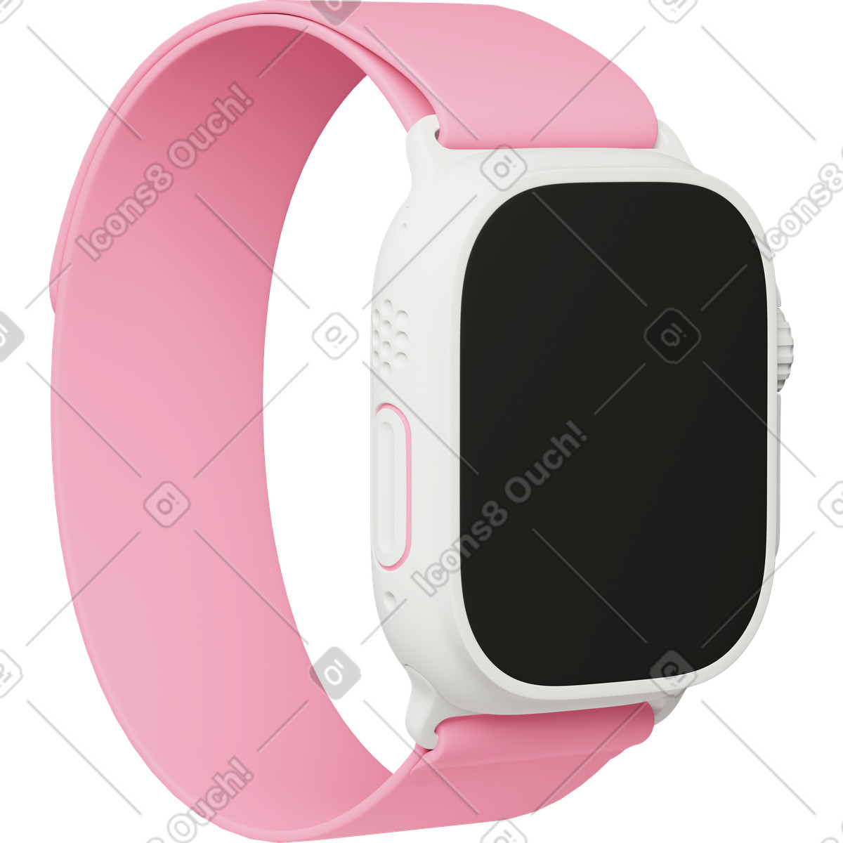 3D Casual life スタイルの Pink smartwatch のイラストをPNG、SVG形式でダウンロード