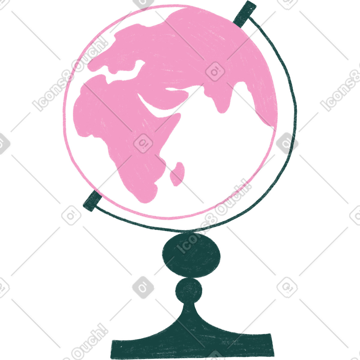 Tutti 스타일의 Pink globe 일러스트레이션 PNG, SVG 다운로드