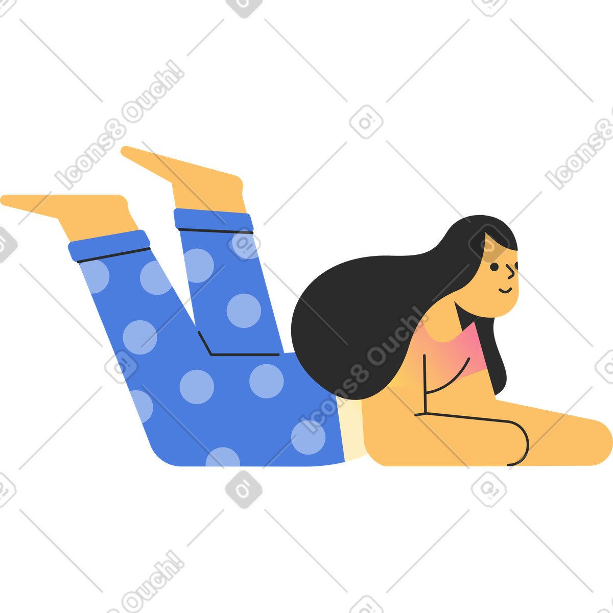 Marginalia スタイルの 嘘つきの女の子 のイラストをPNG、SVG形式でダウンロード