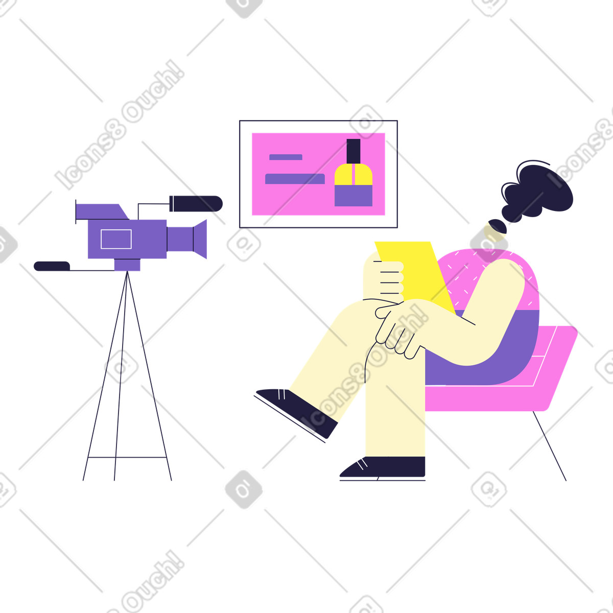 Beauty-video-blog-Illustration im Mellow-Stil als Download in PNG, SVG
