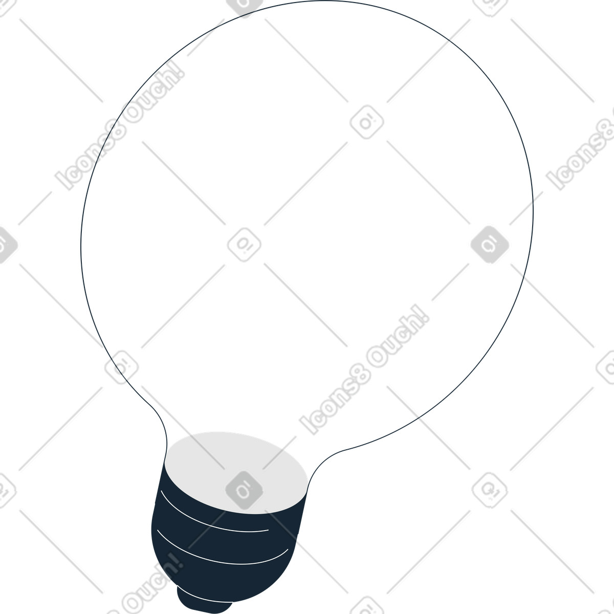 Grande lampadina illustrazione in stile Indigo scarica in PNG, SVG