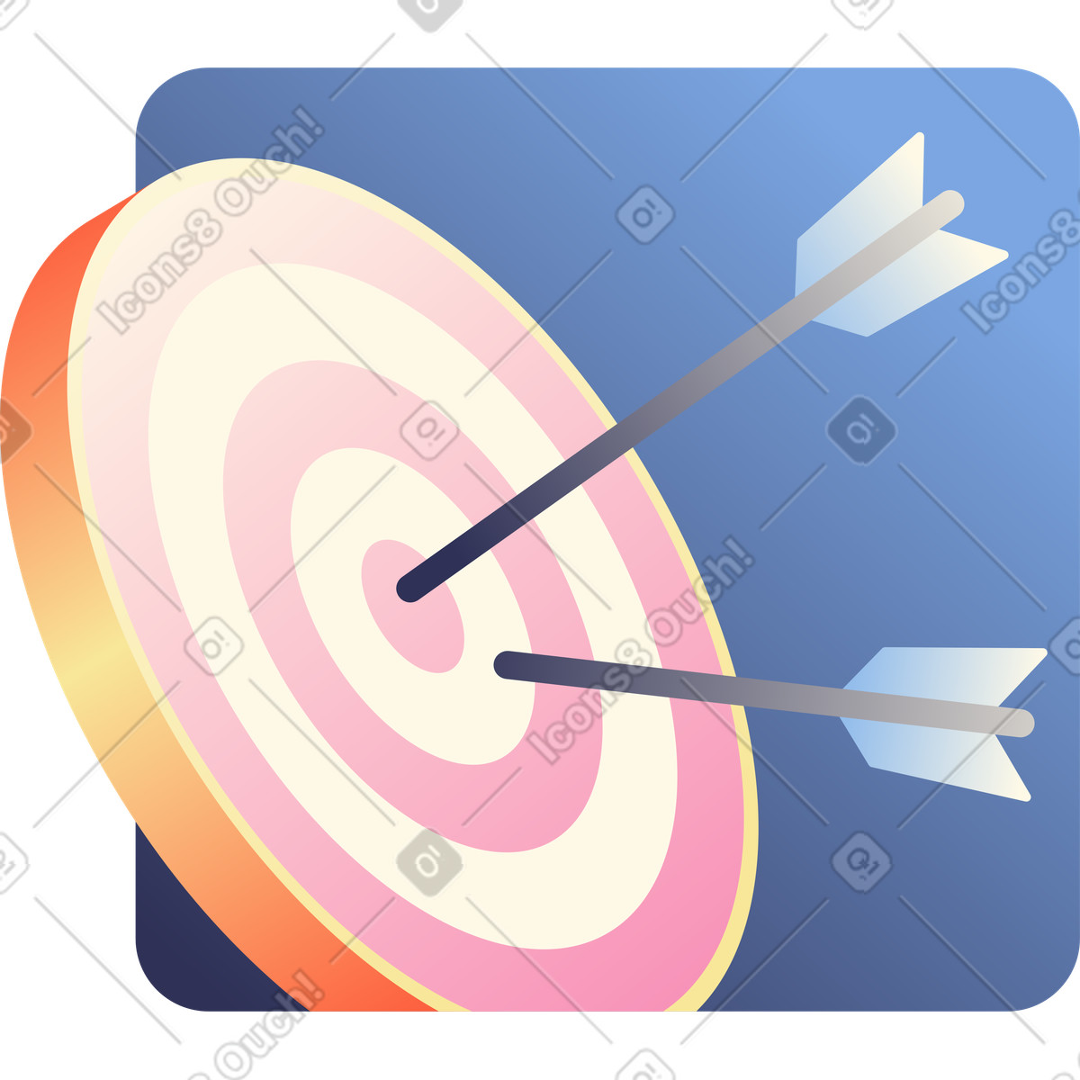 Target with arrows illustration achievement clipart image in PNG SVG GIF