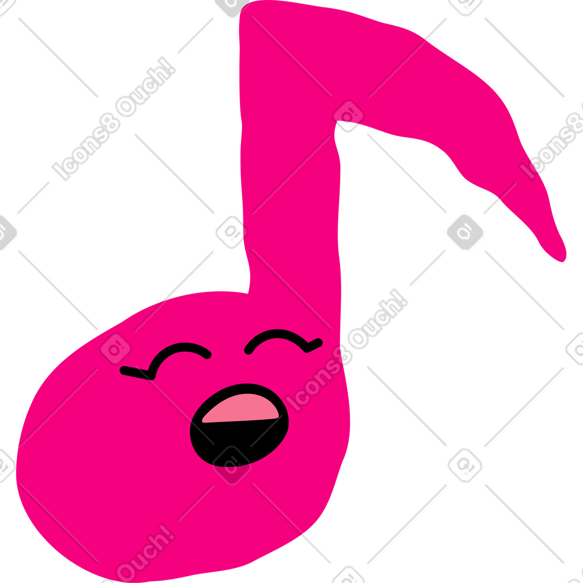 Canto di note illustrazione in stile Giggle scarica in PNG, SVG