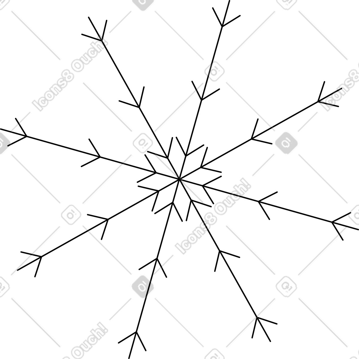 Snowflake illustration in Sitcom style download in PNG, SVG