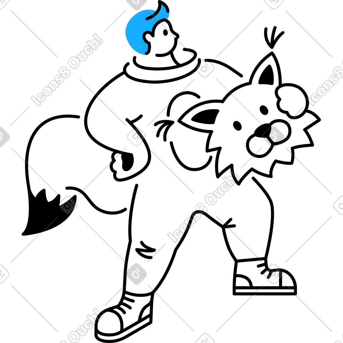 Uomo in giacca e cravatta illustrazione stile Transistor scarica PNG, SVG