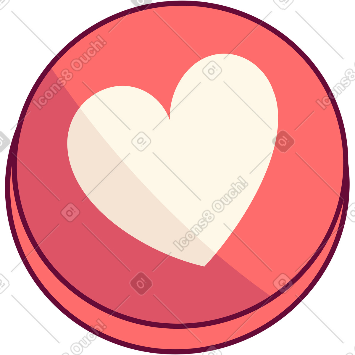 Handy 스타일의 Red icon with a heart like 일러스트레이션 PNG, SVG 다운로드