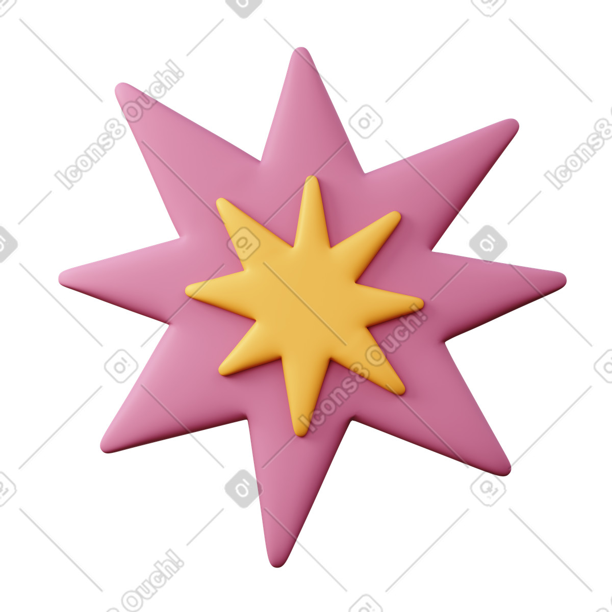 下载 3D Sugary 风格的 Explosion shape in pastel colors 插画，支持 PNG、SVG 格式