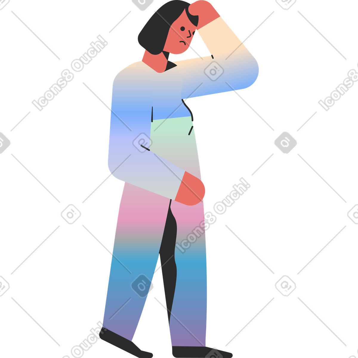 Marginalia スタイルの 肌のトーンを読んで考える のイラストをPNG、SVG形式でダウンロード