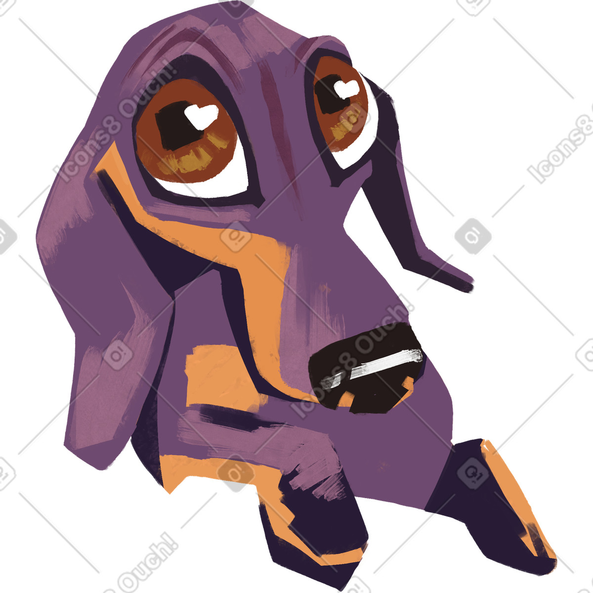 Dachshund illustration featuring adorable canine animal clipart available for download in PNG