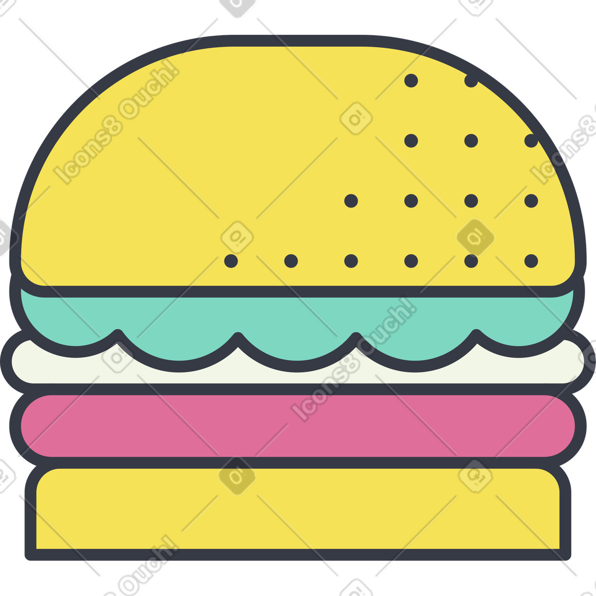 Illustration Burger dans le style Abstract à télécharger aux formats PNG, SVG