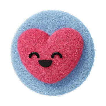 A smiling heart on a blue background - Fuzzy style illustration