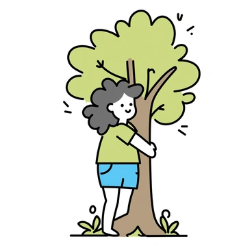 A person hugging a tree, symbolizing a consentful relationship with nature