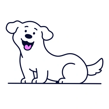 A cute dog photo converted into a playful line illustration, capturing its joyful expression.