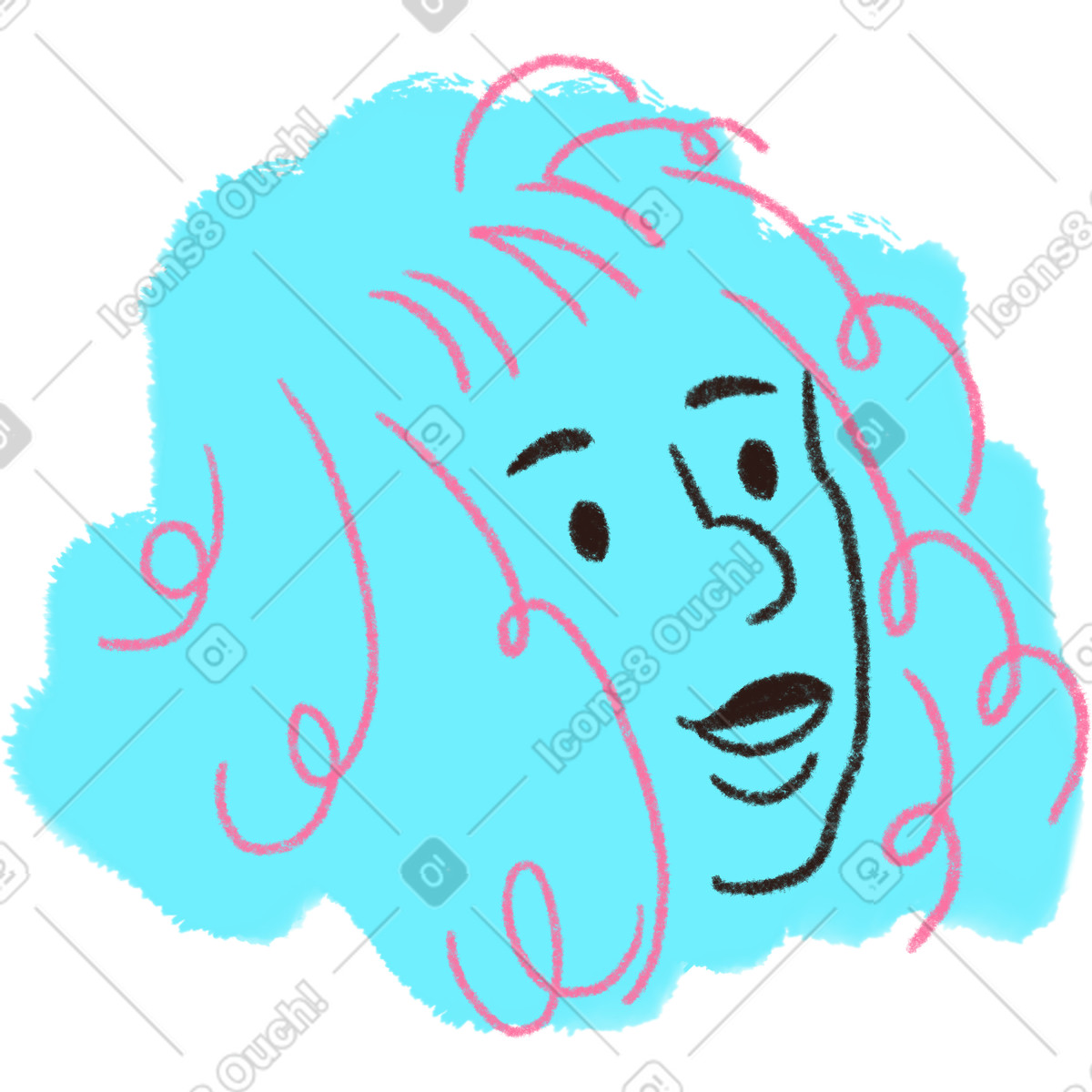 Ilustración Mujer hablando en estilo Blobby a descargar en PNG y SVG