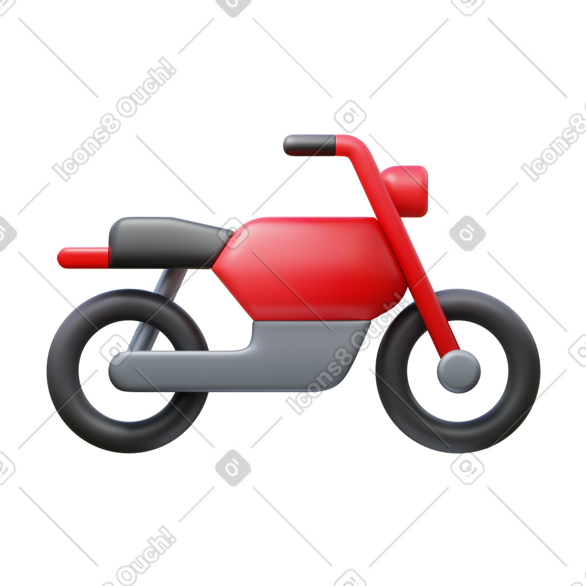 Ilustração de Motocicleta em no estilo 3D Fluency para baixar em PNG, SVG