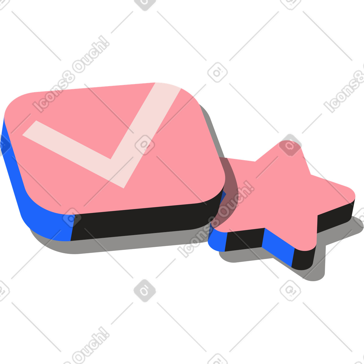 Иллюстрация Галочка и звездочка в PNG и SVG
