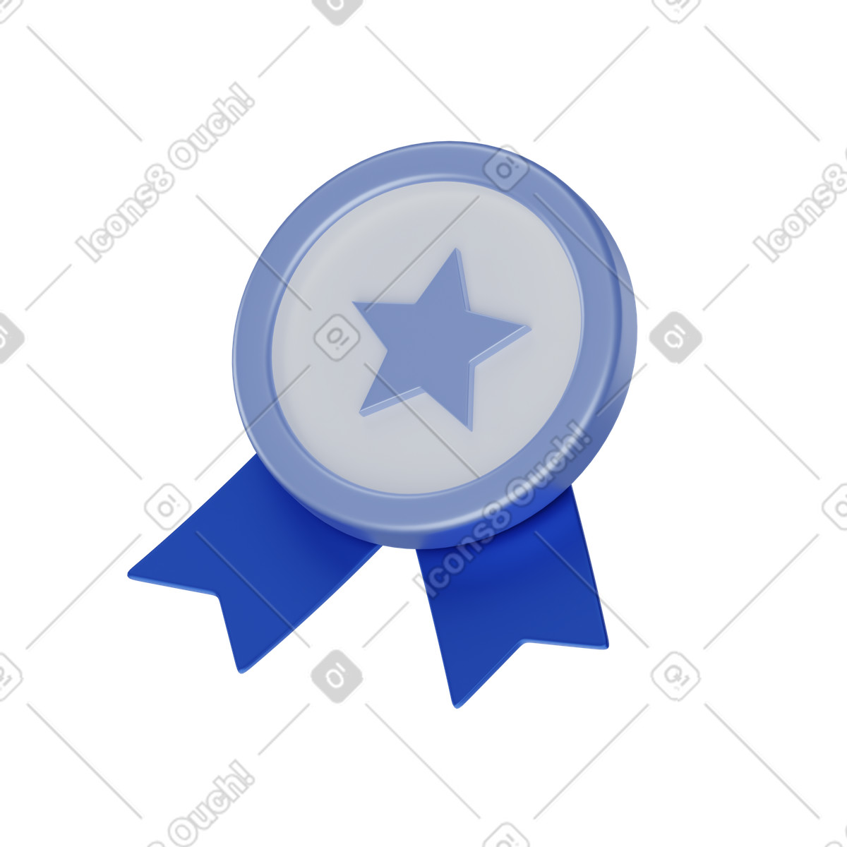 Reward badge with star illustration in 3D Techny style download in PNG, SVG