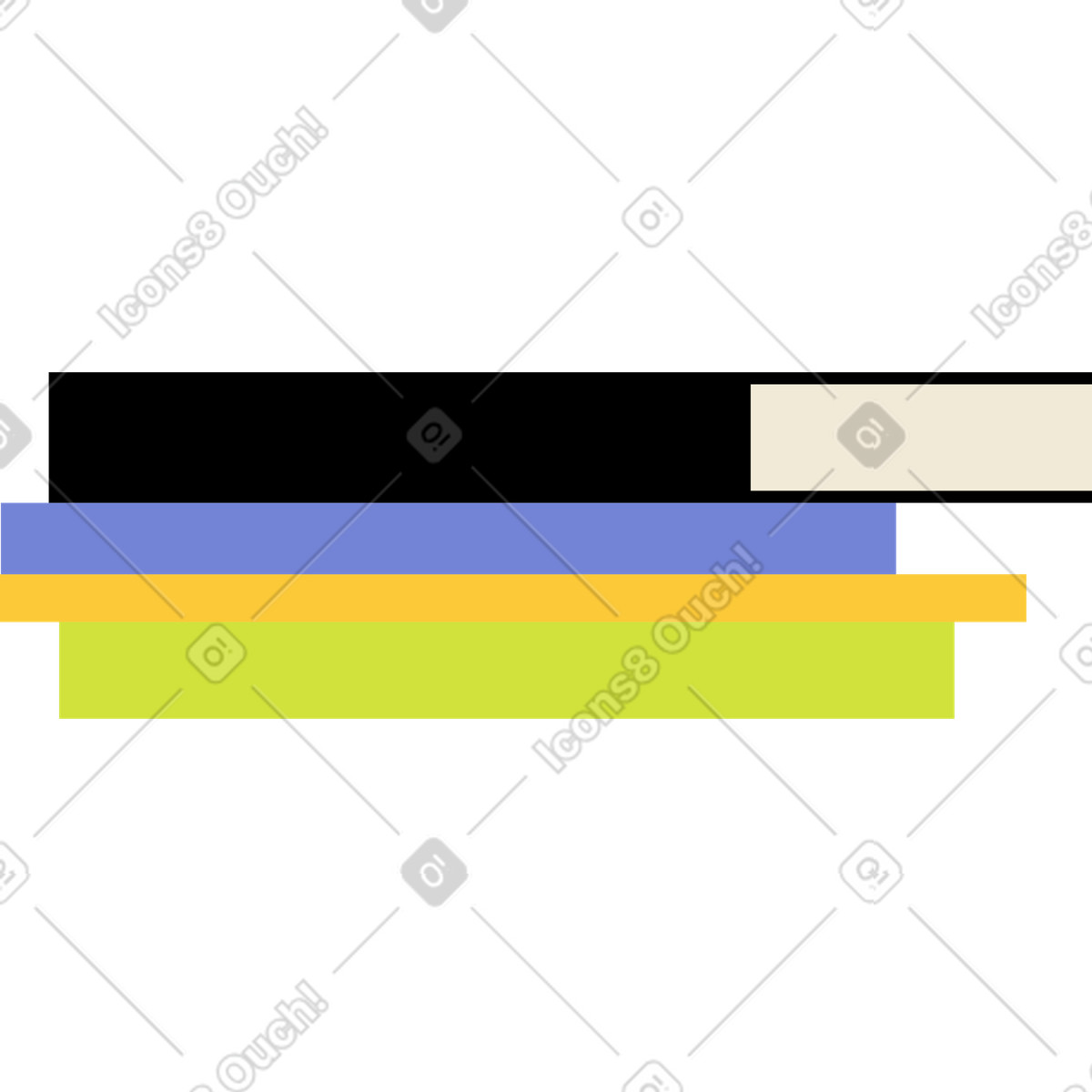 下载 Juicy 风格的 Four books in a stack 插画，支持 PNG、SVG 格式