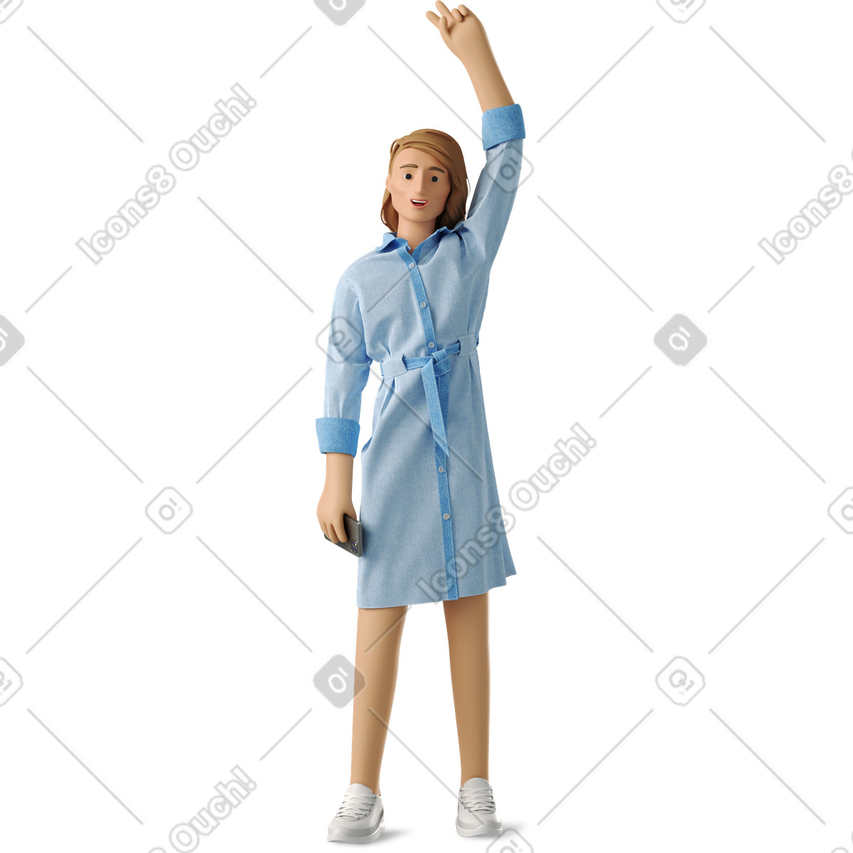 3D Business 스타일의 Non-binary person showing victory sign with hand 일러스트레이션 PNG, SVG 다운로드