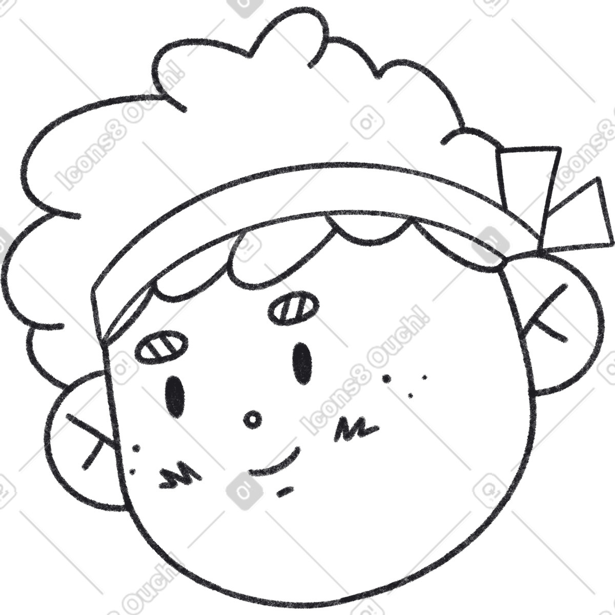Ilustração de Guy with the headband em no estilo Bonbon Line para baixar em PNG, SVG