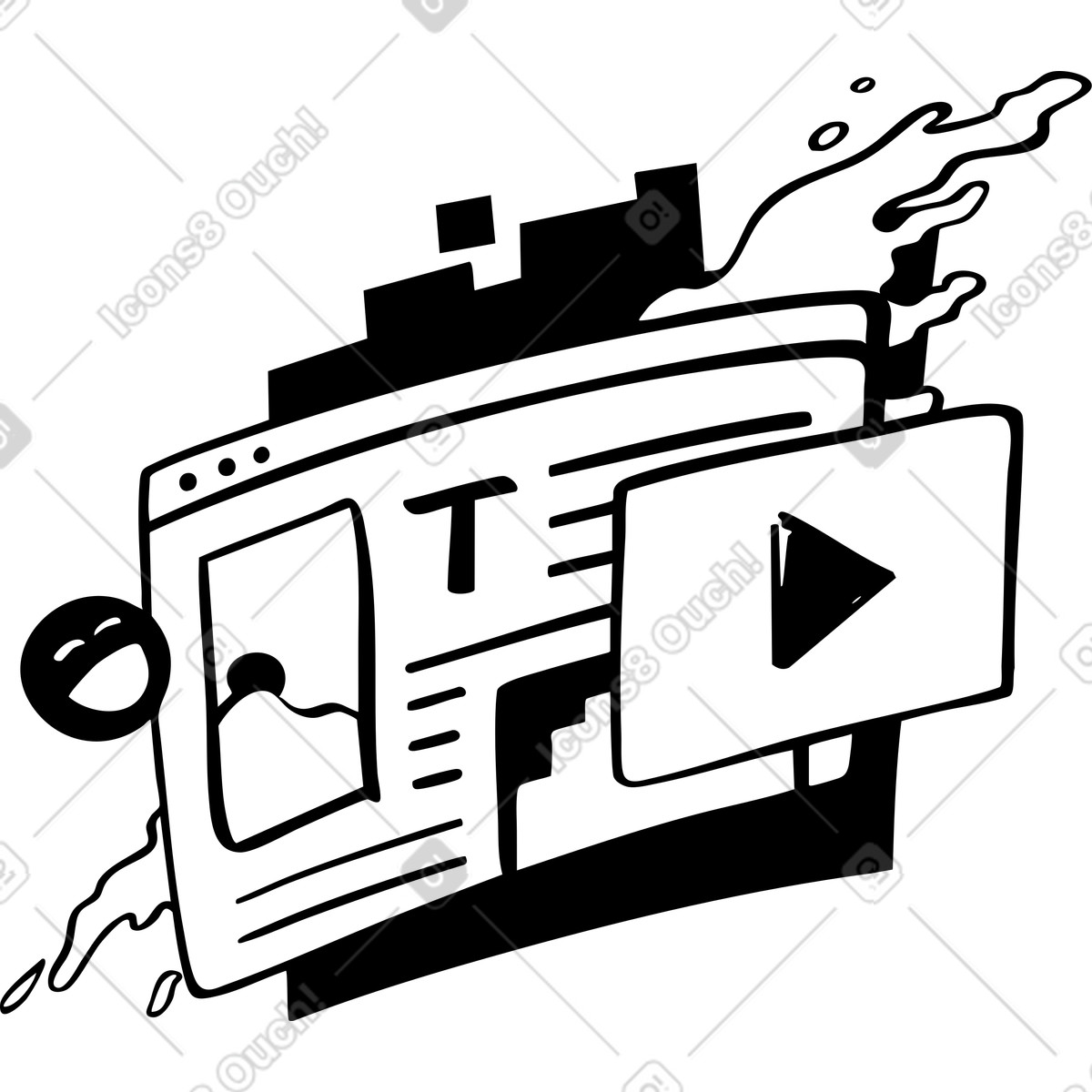 Ilustração de Artigo site com elementos em no estilo Line para baixar em PNG, SVG