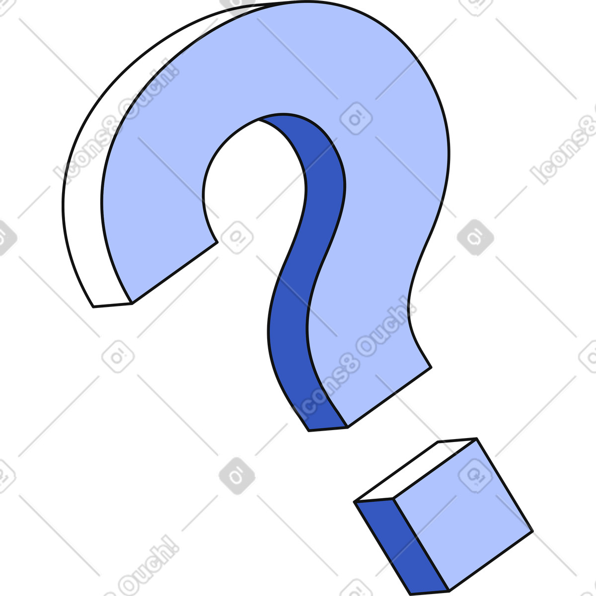 Question mark illustration in Techny style download in PNG, SVG