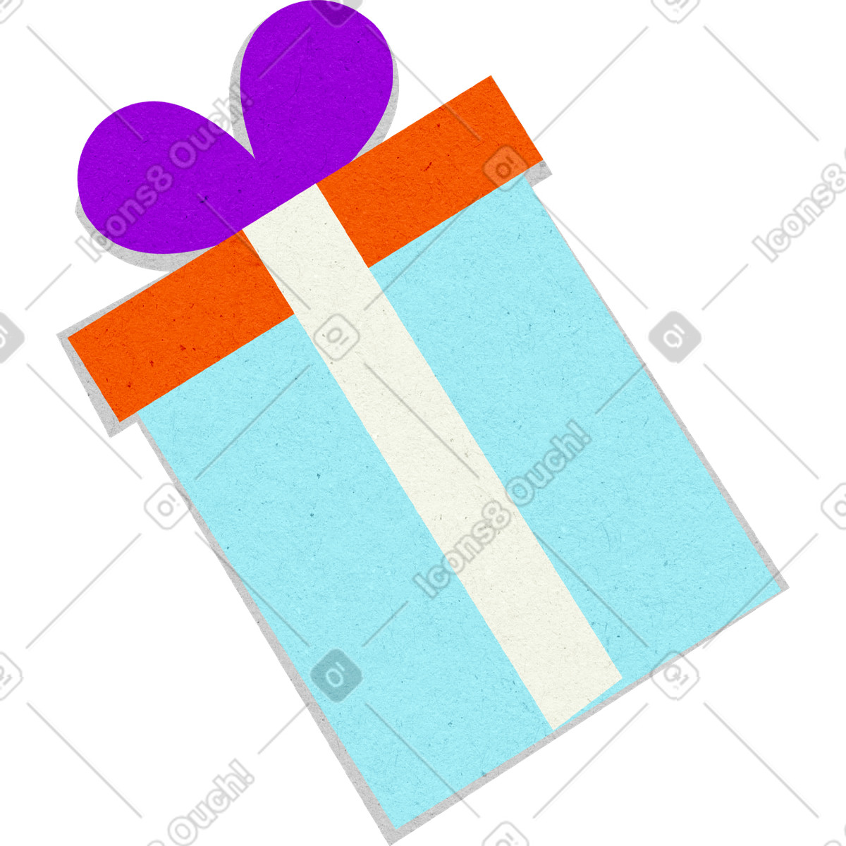 Ilustración Blue gift box en estilo Lettering a descargar en PNG y SVG