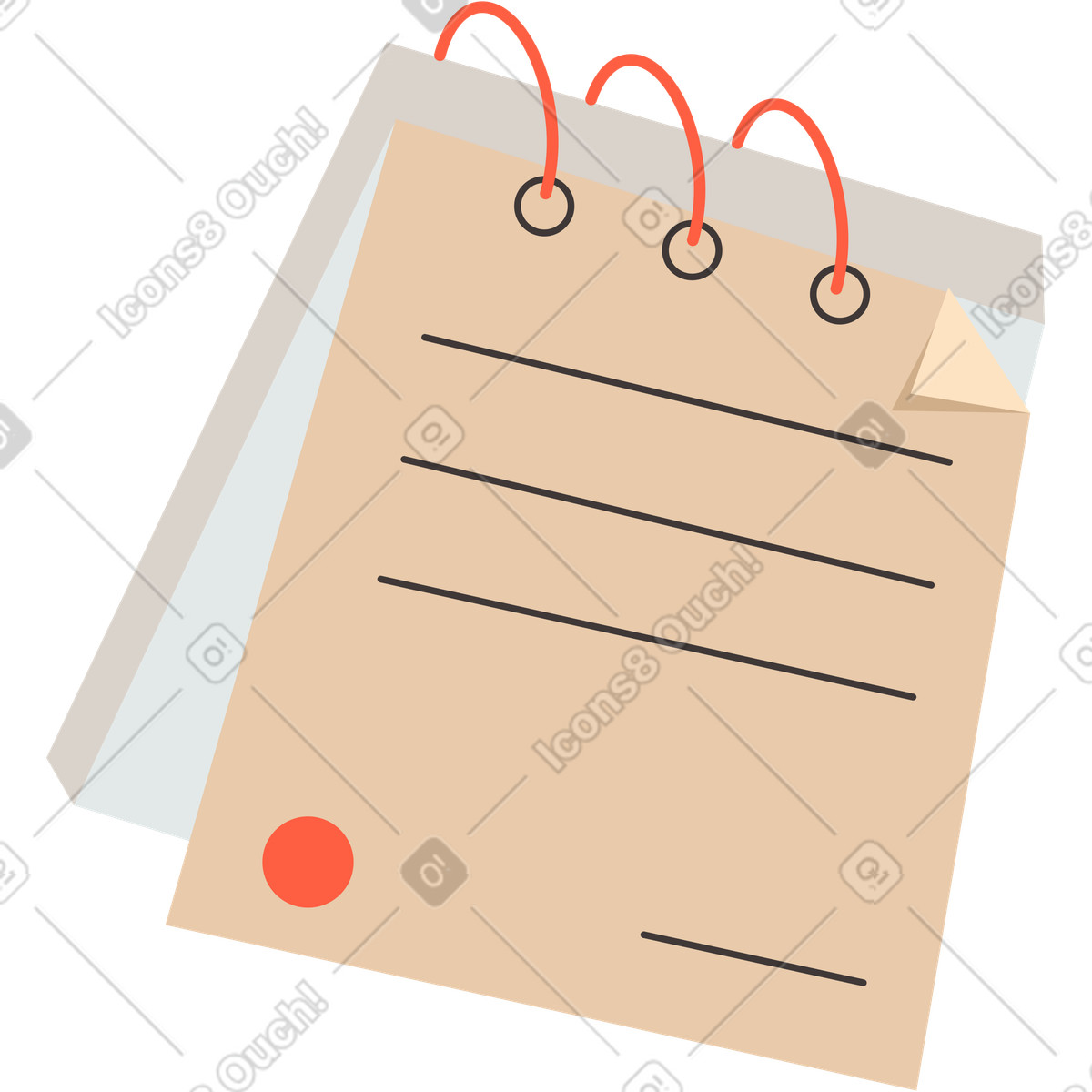 Notebook animated illustration in Dizzy style download in GIF, Lottie (JSON), AE