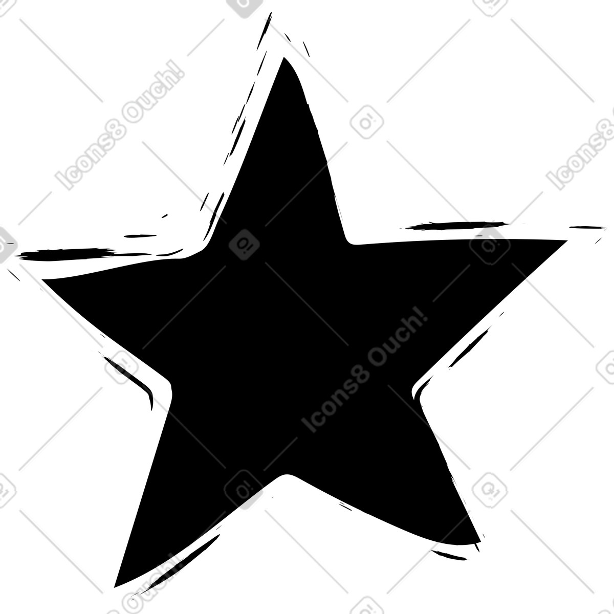 Black star illustration in Twirl style download in PNG, SVG